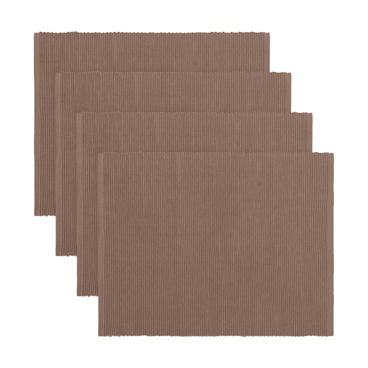 Uni placemat 35x46 cm 4-pack - Bruin grijs - Linum