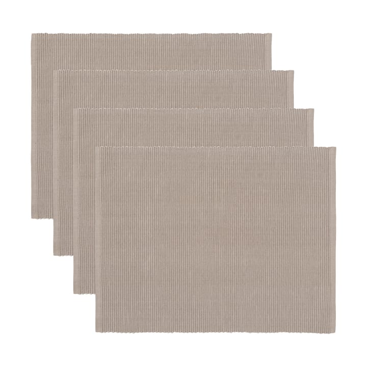 Uni placemat 35x46 cm 4-pack - Bruin grijs - Linum