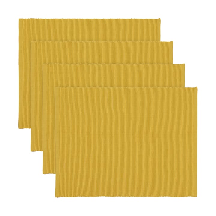 Uni placemat 35x46 cm 4-pack - Mosterdgeel - Linum