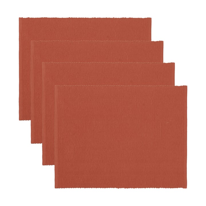 Uni placemat 35x46 cm 4-pack - Roest oranje - Linum