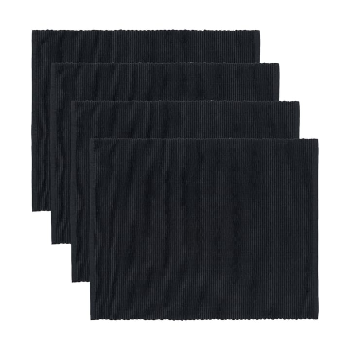 Uni placemat 35x46 cm 4-pack - Zwart - Linum