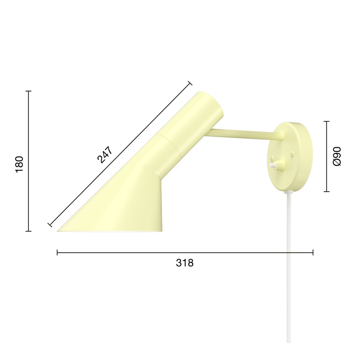 AJ muurlamp, Soft lemon Louis Poulsen