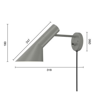 AJ muurlamp - Warm grey - Louis Poulsen