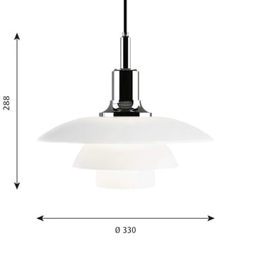 PH 3½-3 opaalglas hanglamp - Chroom - Louis Poulsen