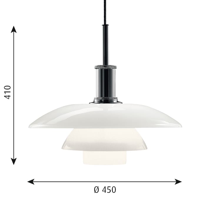 PH 4½-4 opaalglas hanglamp, Chroom Louis Poulsen