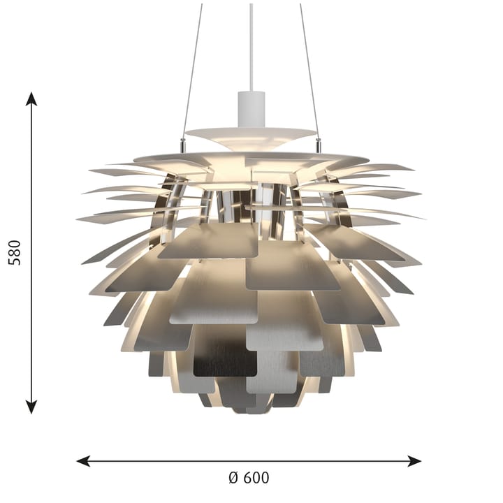 PH Artichoke hanglamp Ø60 cm, Roestvrij staal Louis Poulsen