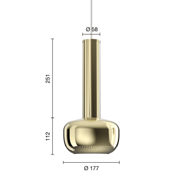 VL 56 hanglamp - Gepolijst messing - Louis Poulsen