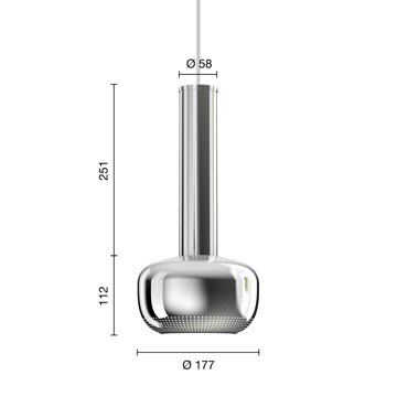 VL 56 hanglamp - Verchroomd hoogglans - Louis Poulsen