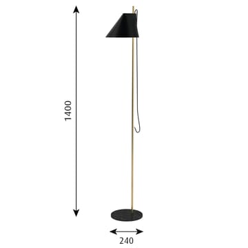 Yuh vloerlamp - Zwart-messing - Louis Poulsen