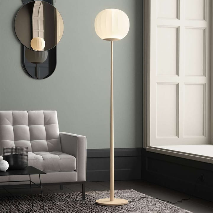 Lita vloerlamp, ø30 cm, essenhouten onderstel Luceplan