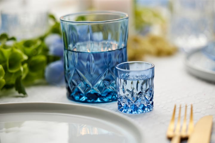 Sorrento shotglazen 4 cl 4-pack, Blauw Lyngby Glas