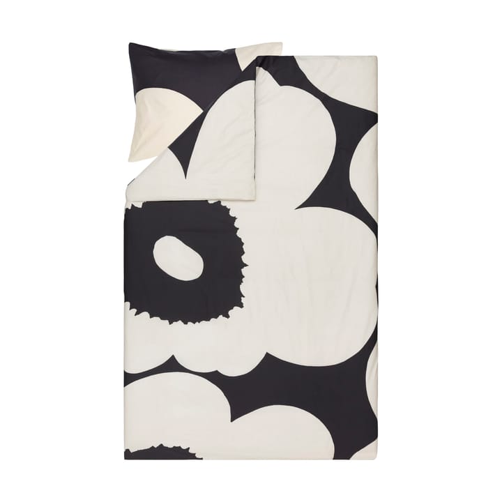 Iso Unikko dekbedovertrek 150x210 cm - Charcoal-off white - Marimekko