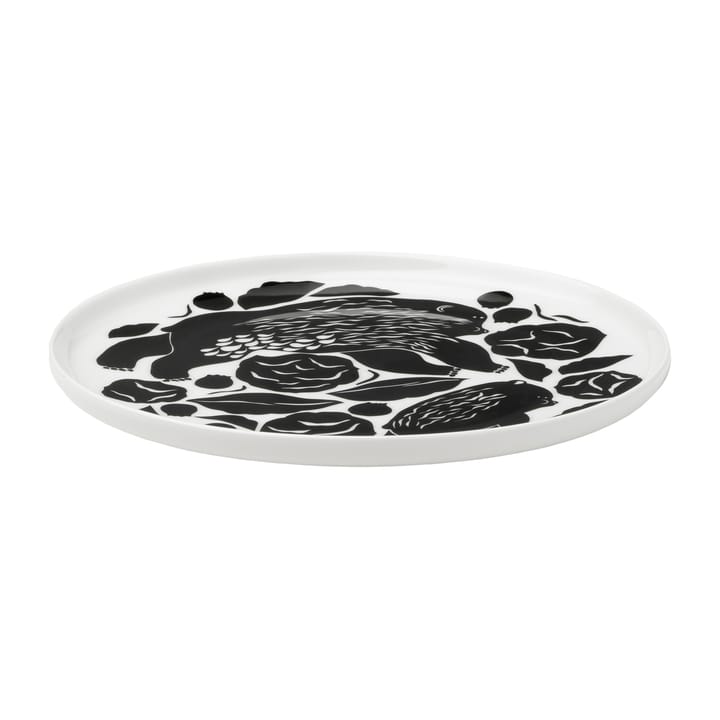 Karhuemo bord Ø20 cm , Wit-donkergroen Marimekko