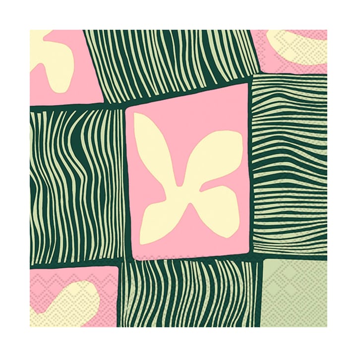 Korkeuksissa servet 33x33 cm 20-pack - Rose-Green - Marimekko