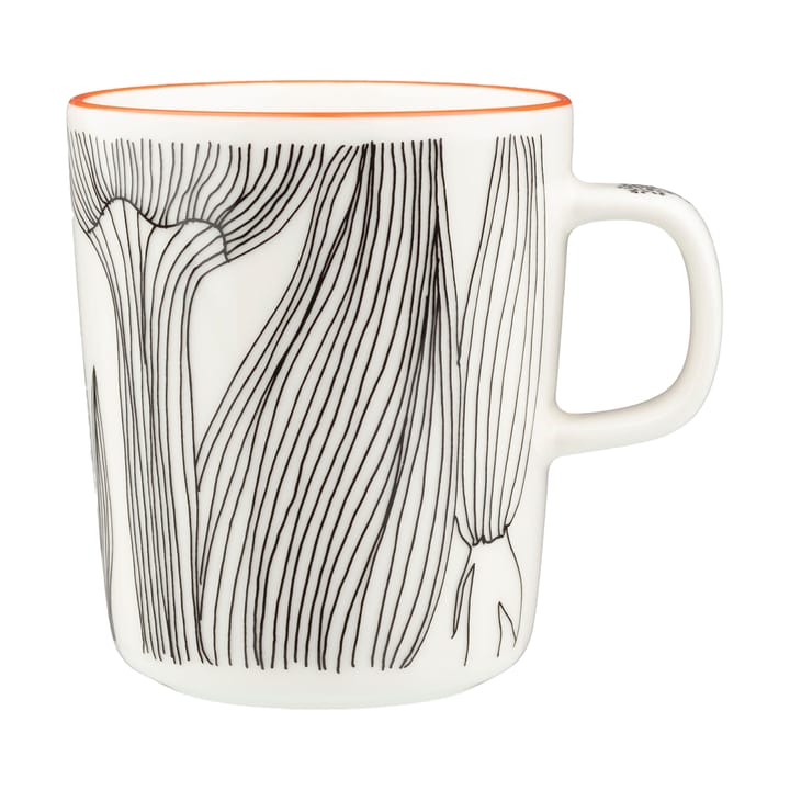 Kukat Puhkeavat mok 25 cl - White-black-orange - Marimekko