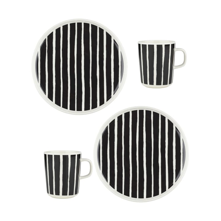 Oiva Piccolo ontbijtset 4-delig - White-black - Marimekko