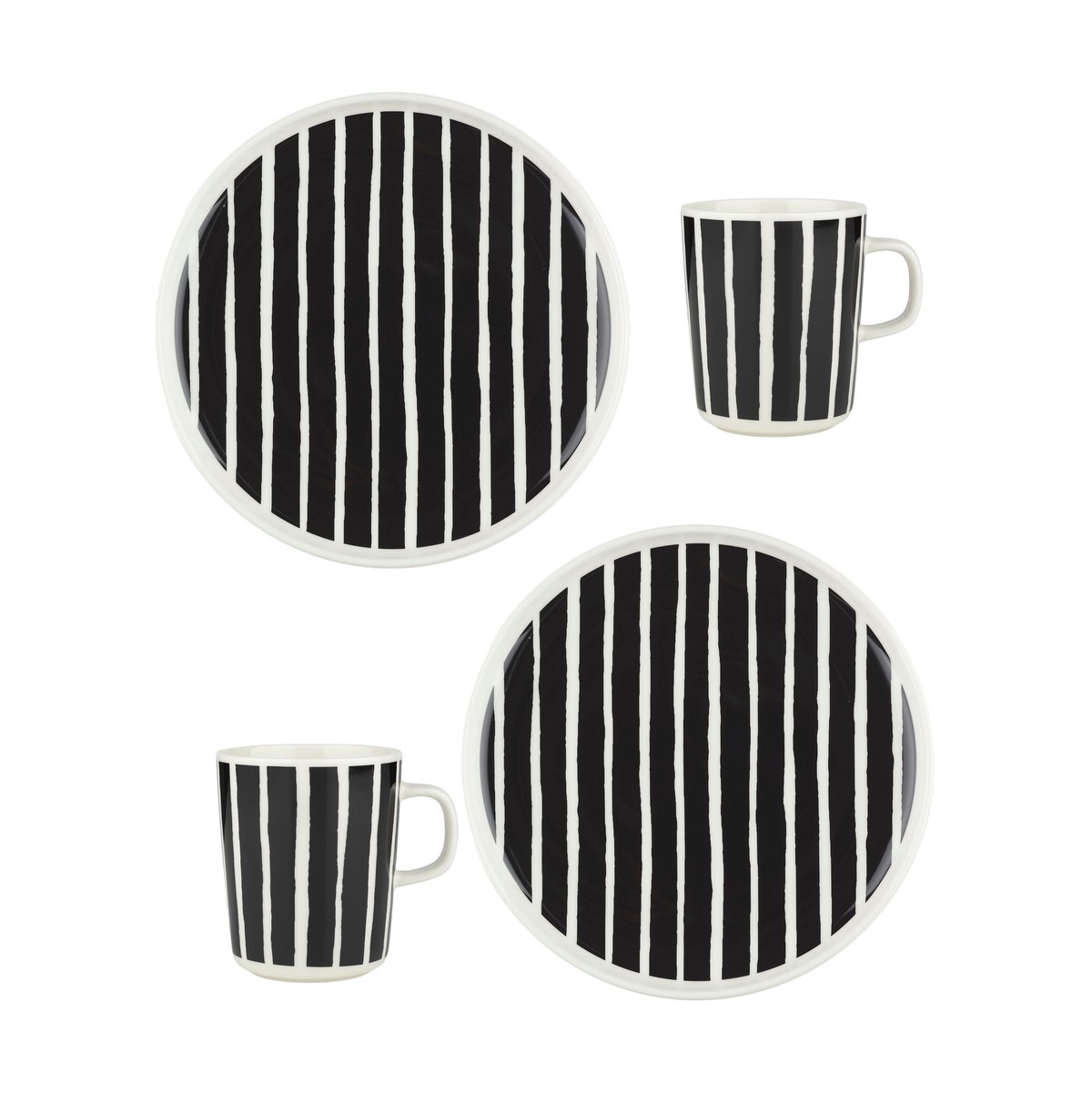 Marimekko Oiva Piccolo ontbijtset 4-delig White-black