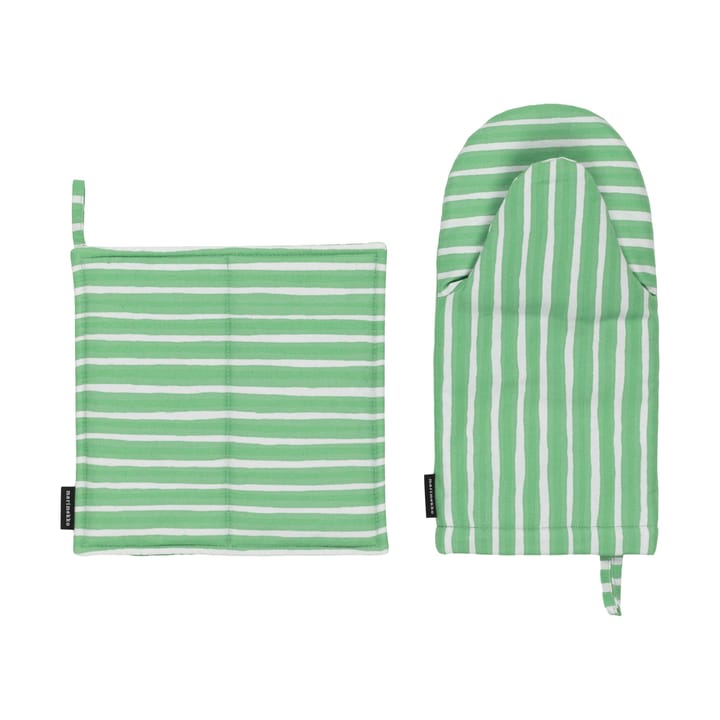 Piccolo pannenlap + ovenwant 2-delig - Light grey-spring green - Marimekko