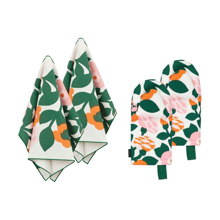 Pieni green green textielset 4-delig - Groen-oranje - Marimekko