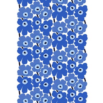 Pieni Unikko stof katoen - wit-blauw - Marimekko