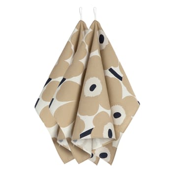 Pieni Unikko theedoek - Off white-beige-blauw - Marimekko