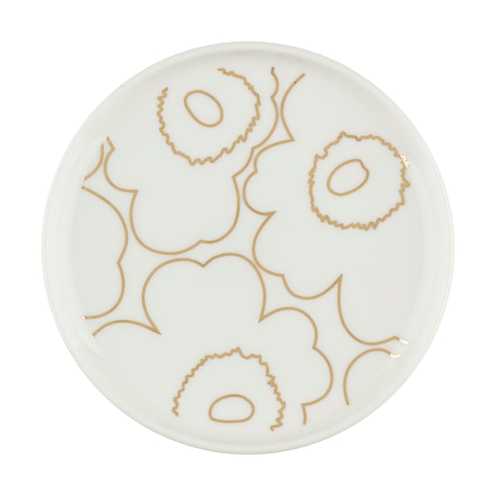 Piirto Unikko bord Ø13,5 cm - White-gold - Marimekko