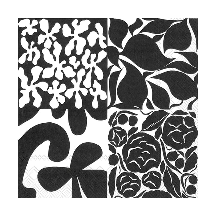 Ruudut servet 33x33 cm 20-pack - Black - Marimekko