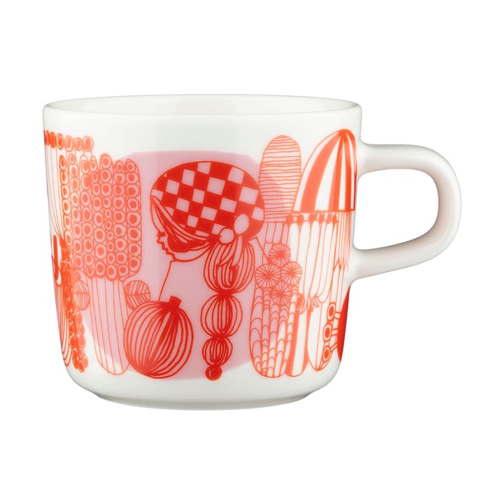 Siirtolapuutarha mok 20 cl - White-orange-light pink - Marimekko