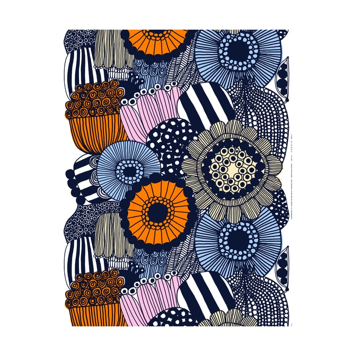 Siirtolapuutarha stof - White-yellow-orange-light blue - Marimekko