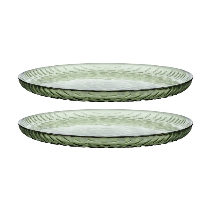 Syksy glazen borden Ø17 cm 2-pack - Olive - Marimekko