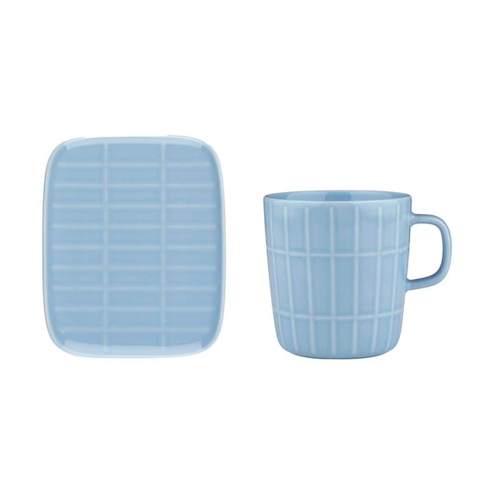 Tiiliskivi mok 40 cl + bord 12x15 cm - Light blue - Marimekko