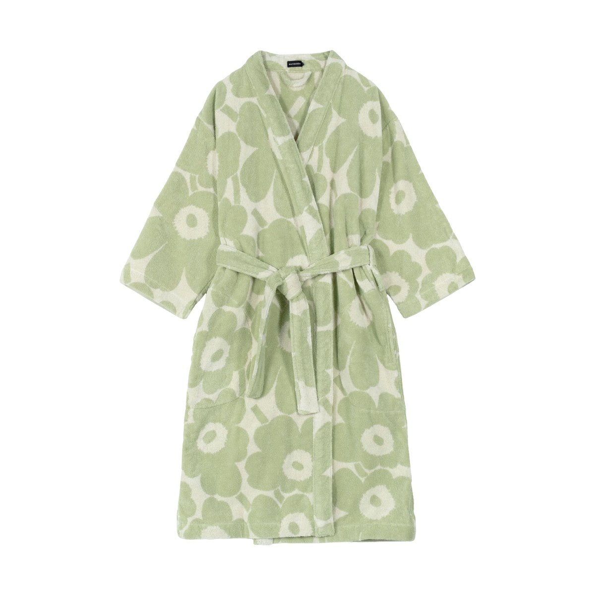 Marimekko Unikko badjas Off white-sage, L