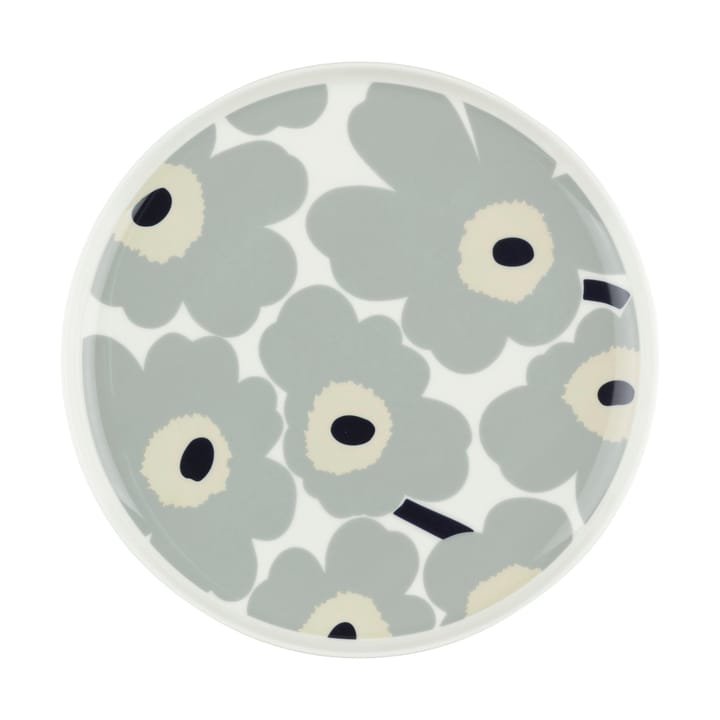 Unikko bord Ø25 cm - White-light grey-sand-dark blue - Marimekko