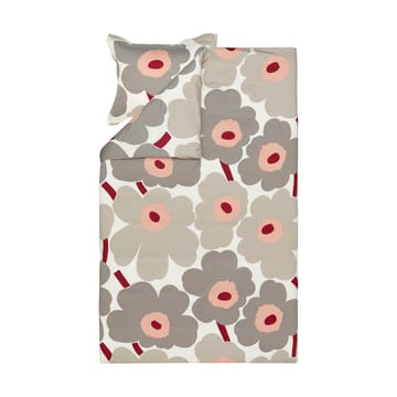 Unikko dekbedovertrek satijn 150x210 cm - Off white-warm grey-pink - Marimekko