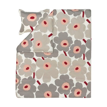 Unikko dekbedovertrek satijn 240x220 cm - Off white-warm grey-pink - Marimekko