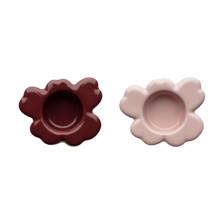 Unikko kaarsenhouder 3x10 cm 2 stuks - Rosy grey-reddish brown - Marimekko