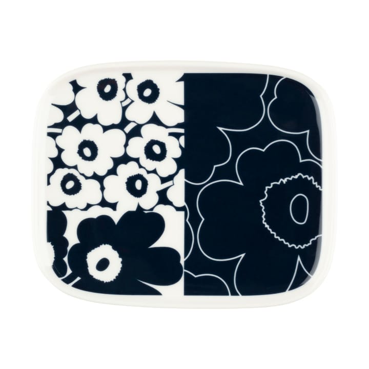 Unikko kollaasi schotel 12x15 cm - White-dark blue - Marimekko