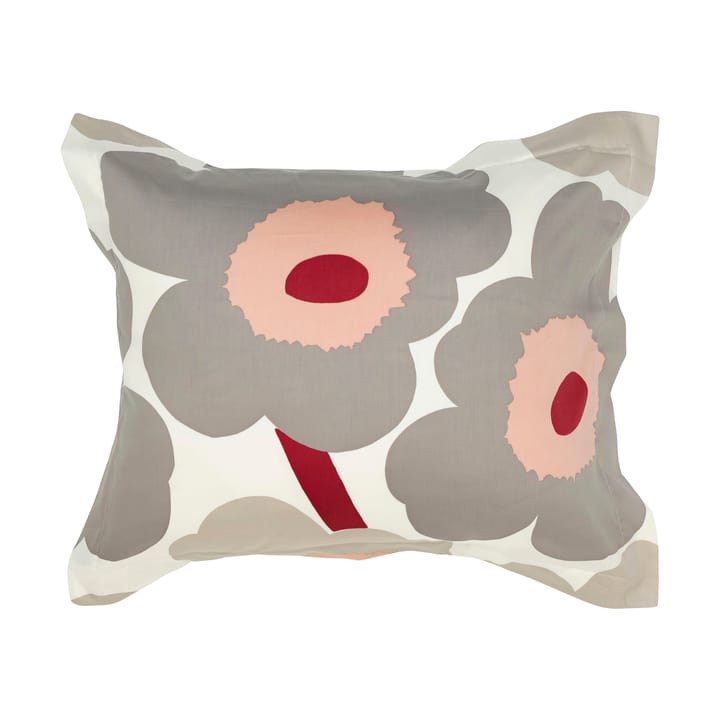 Unikko kussensloop satijn 50x60 cm - Off white-warm grey-pink - Marimekko