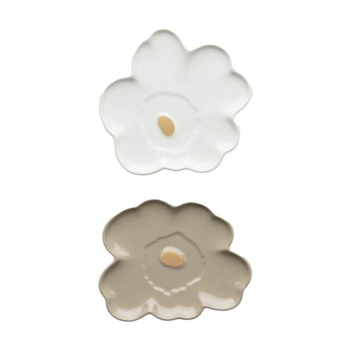 Unikko schaal 13 cm 2-delig, Terra-white-gold Marimekko