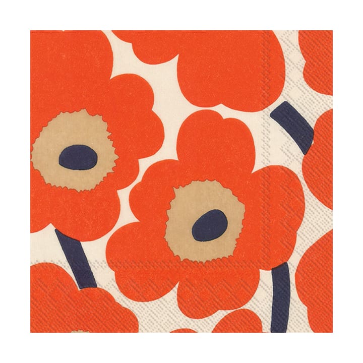 Unikko servet 33x33 cm 20-pack, Cream-red Marimekko