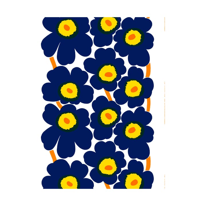 Unikko stof donkerblauw - Donkerblauw-Geel

 - Marimekko