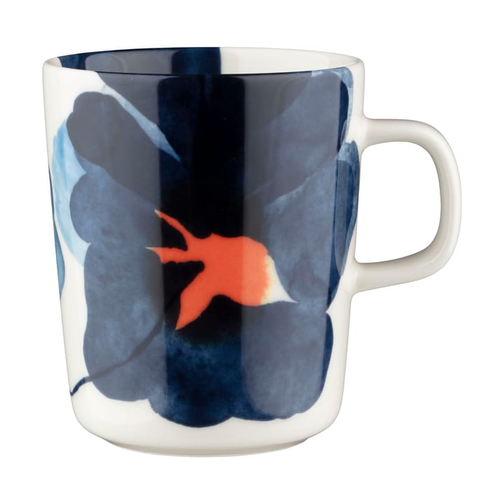 Valssi mok 25 cl - White-dark blue-orange - Marimekko