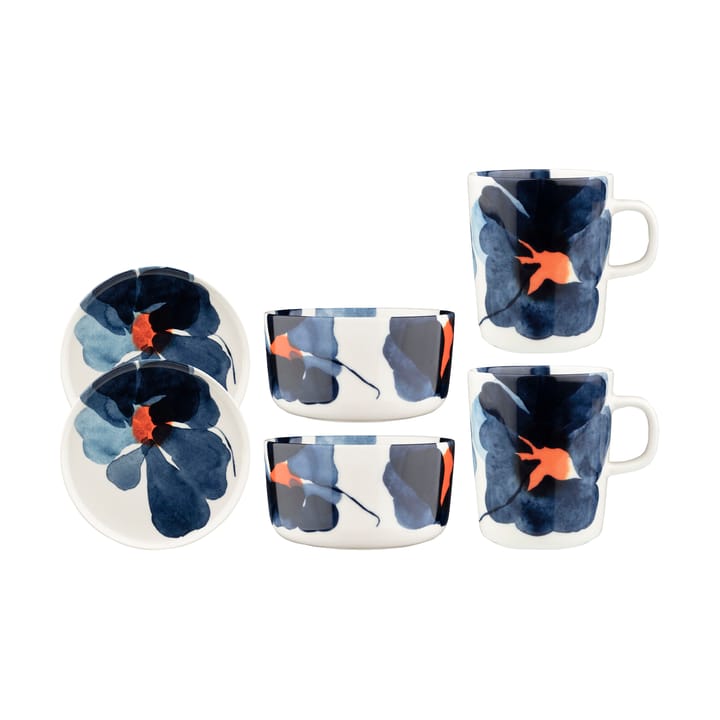 Valssi ontbijtset 6-delig - White-dark blue-orange - Marimekko