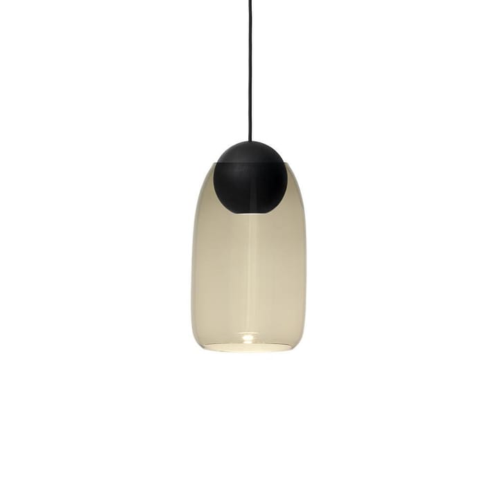 Liuku Ball hanglamp - smoked glass, zwartgelakt lindehout - Mater