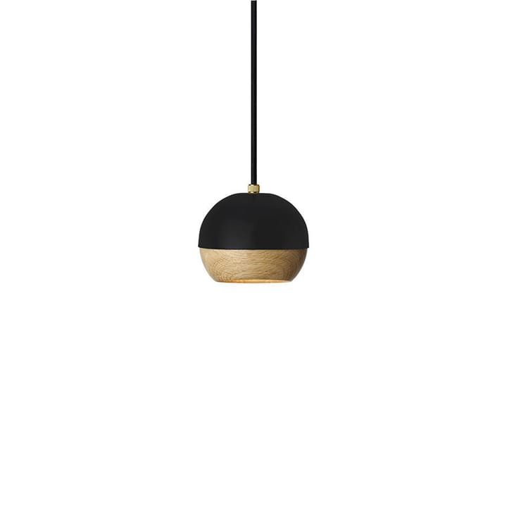 Ray hanglamp, black, small- eikenhouten detail op de kap Mater