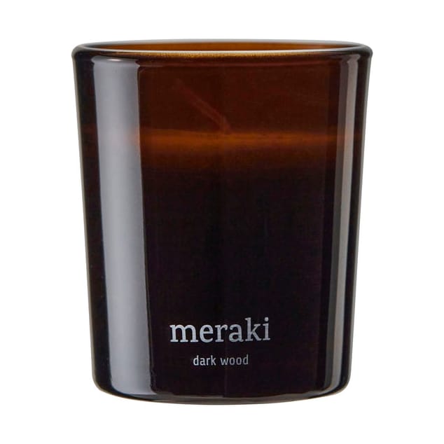 Meraki geurkaars 12 uur 2-pack, Dark wood Meraki