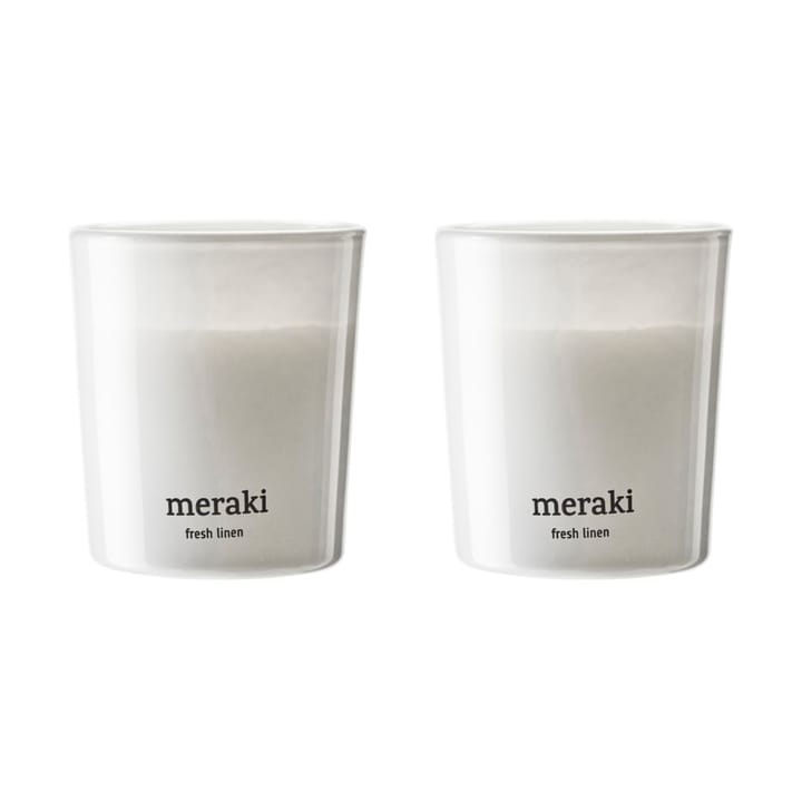 Meraki geurkaars 12 uur 2-pack - Fresh Linen - Meraki