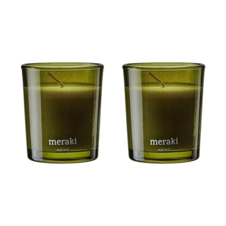 Meraki geurkaars 12 uur 2-pack - Oud leaf - Meraki