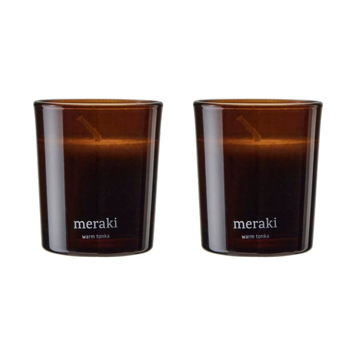 Meraki geurkaars 12 uur 2-pack - Warm tonka - Meraki