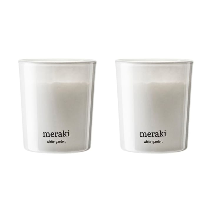 Meraki geurkaars 12 uur 2-pack, White garden Meraki